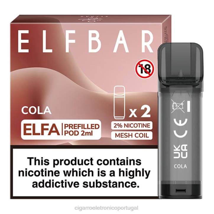 blu cigarro eletrónico portugal RB64319 Cola ELFBAR Elfa vagem pré-cheia - 2ml - 20mg (2 embalagens)