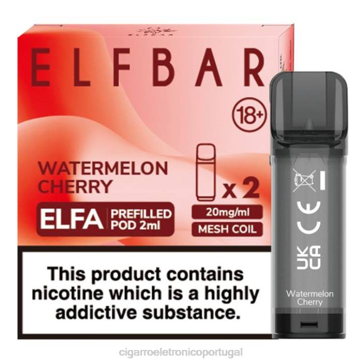 blu cigarro eletrónico portugal RB64329 cereja melancia ELFBAR Elfa vagem pré-cheia - 2ml - 20mg (2 embalagens)