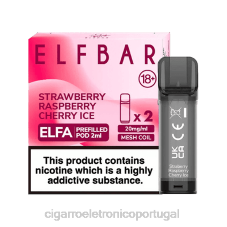cigarro eletrónico comprar online RB64336 sorvete de morango framboesa cereja ELFBAR Elfa vagem pré-cheia - 2ml - 20mg (2 embalagens)