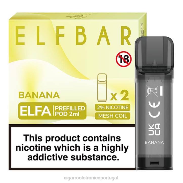 cigarro eletrónico iqos RB64315 banana ELFBAR Elfa vagem pré-cheia - 2ml - 20mg (2 embalagens)