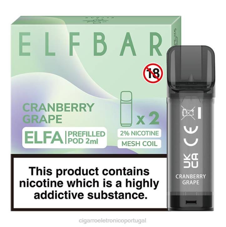 cigarro eletrónico portugal RB64334 uva amora ELFBAR Elfa vagem pré-cheia - 2ml - 20mg (2 embalagens)