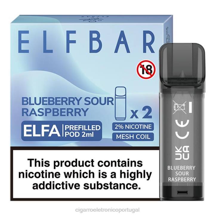 cigarro eletrónico preço portugal RB64323 framboesa azeda de mirtilo ELFBAR Elfa vagem pré-cheia - 2ml - 20mg (2 embalagens)
