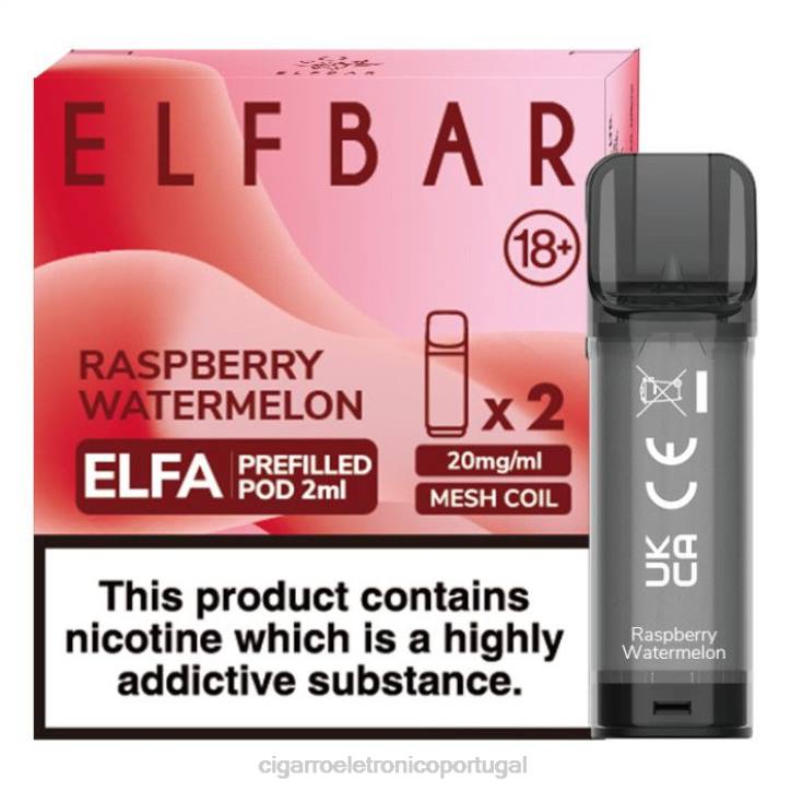 importação cigarro eletrónico portugal RB64330 melancia de framboesa ELFBAR Elfa vagem pré-cheia - 2ml - 20mg (2 embalagens)