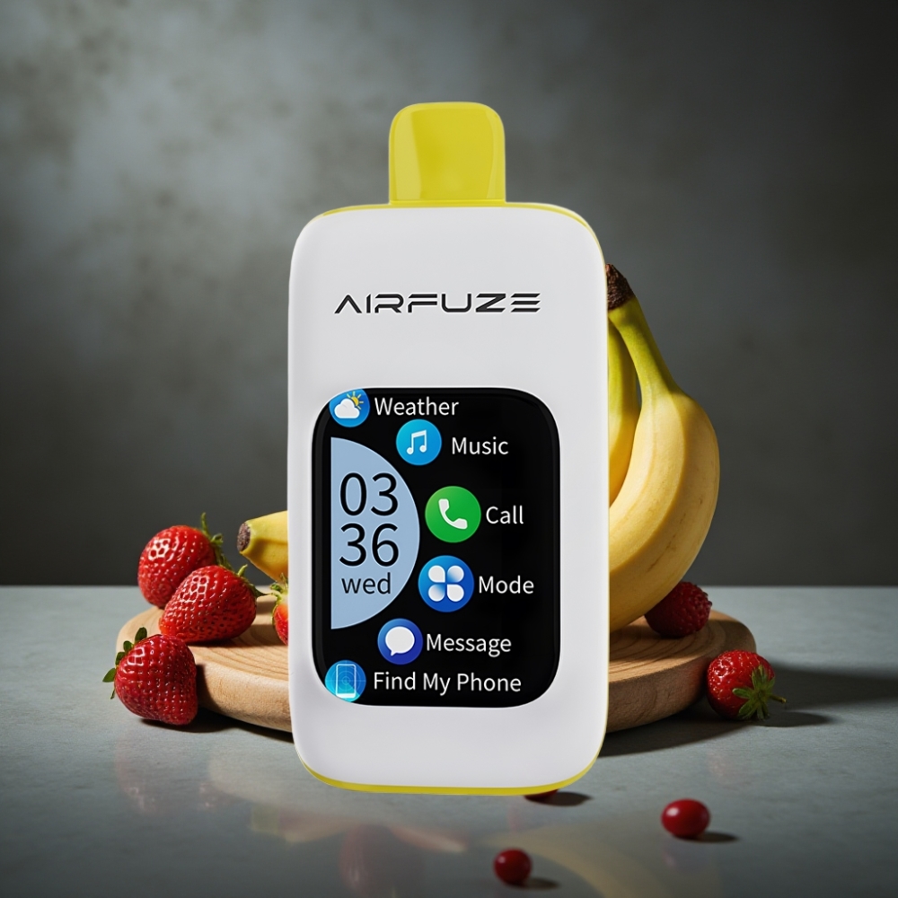 AirFuze Smart 30000 Puffs Disposable Pod 5% Morango Banana 900mAh Type-C 2.01"TFT AirFuze Smart 30000 Puffs Disposable Pod 5% Morango Banana 900mAh Type-C 2.01"TFT