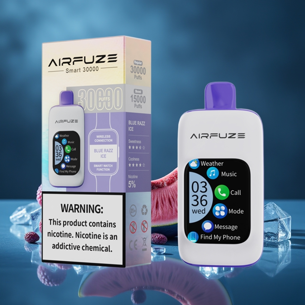 AirFuze Smart 30000 Puffs Disposable Pod Tela Touch 2.01\" Sabor Blue Razz Ice