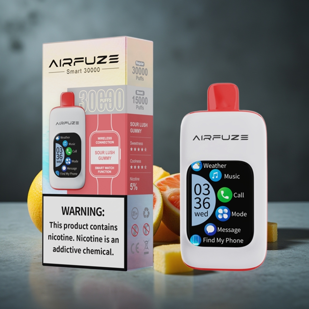 AirFuze Smart 30000 Puffs Disposable Pod Tela Touch 2.01\" Sour Lush Gummy 5% Nic