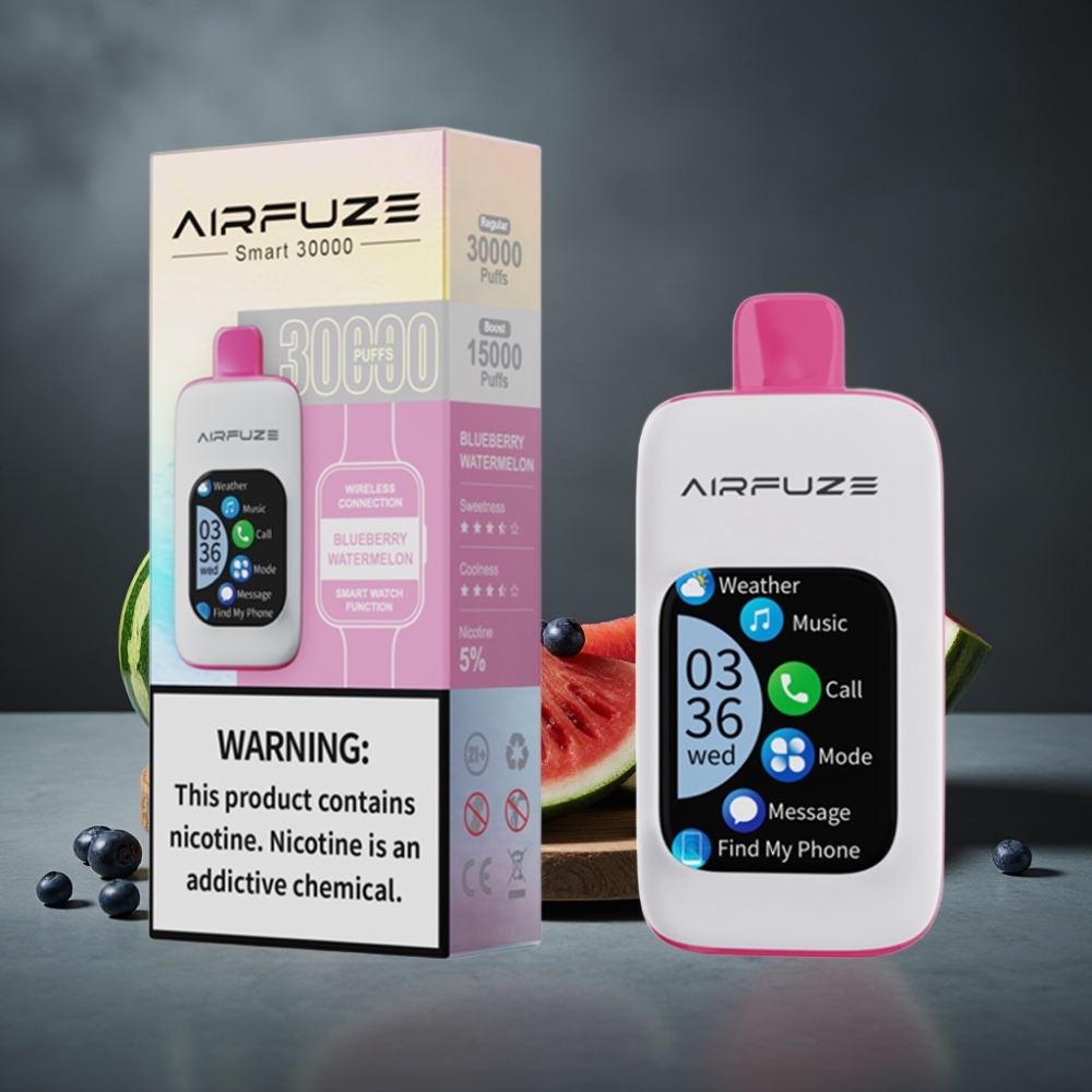 AirFuze Smart 30000 Puffs Disposable Pod Tela Touch 2.01\" Tipo-C Mirtilo Melancia 5%