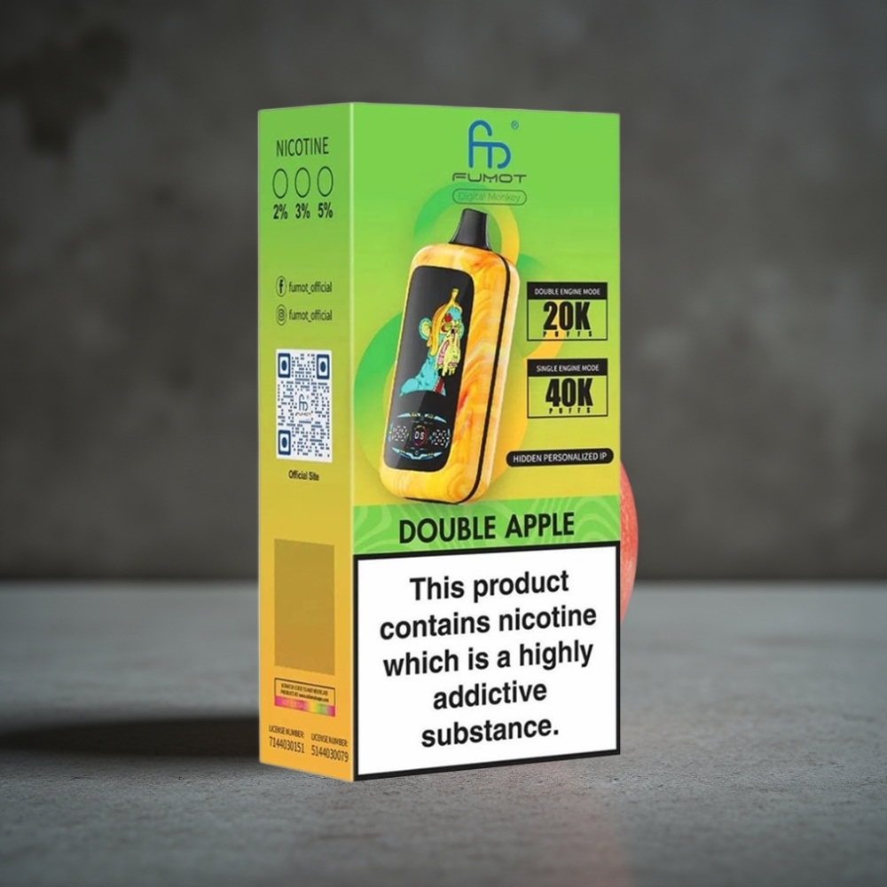 Fumot Digital Monkey 40000 Puffs Dual Engine Dual Mesh Maçã Dupla Disposable Vape