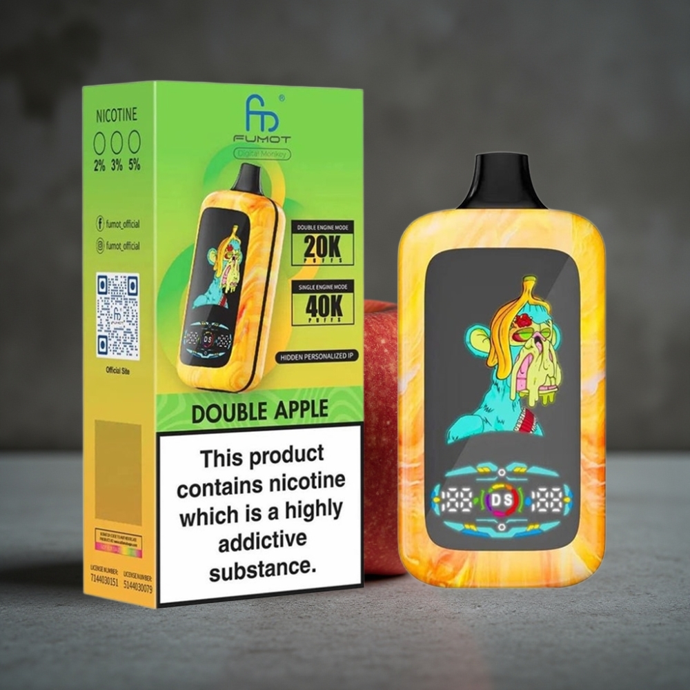 Fumot Digital Monkey 40000 Puffs Dual Engine Dual Mesh Maçã Dupla Disposable Vape