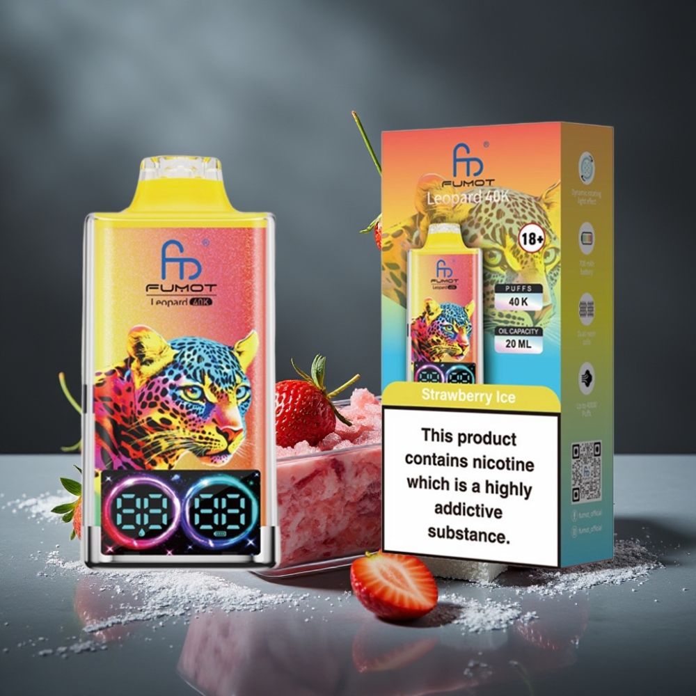 Fumot Leopard 40K Puffs 5% Nicotine Dual Mesh Type-C Morango Gelo