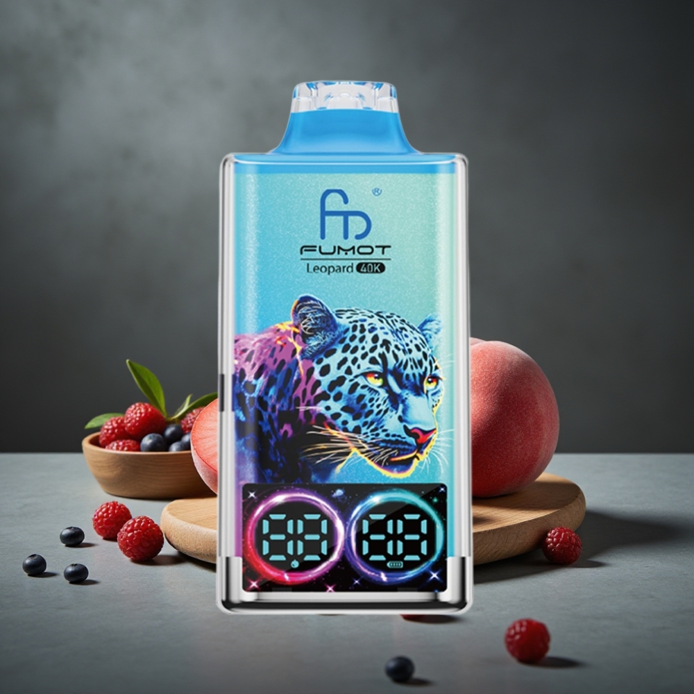 Fumot Leopard 40K Puffs 700mAh Dual Mesh Type-C Pêssego e Frutas Vermelhas Fumot Leopard 40K Puffs 700mAh Dual Mesh Type-C Pêssego e Frutas Vermelhas
