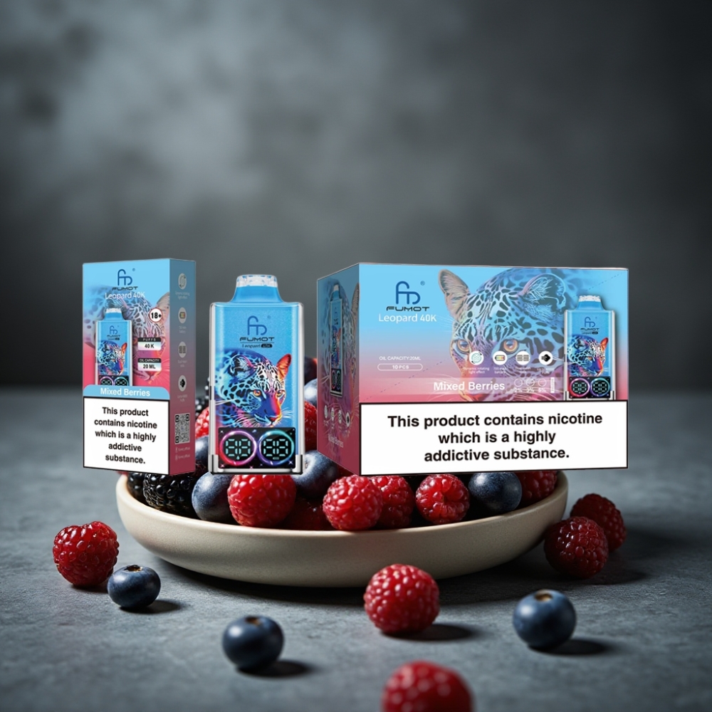 Fumot Leopard 40K Puffs Disposable Vape Mirtilos 5% Nicotine Dual Mesh Tipo-C 700mAh