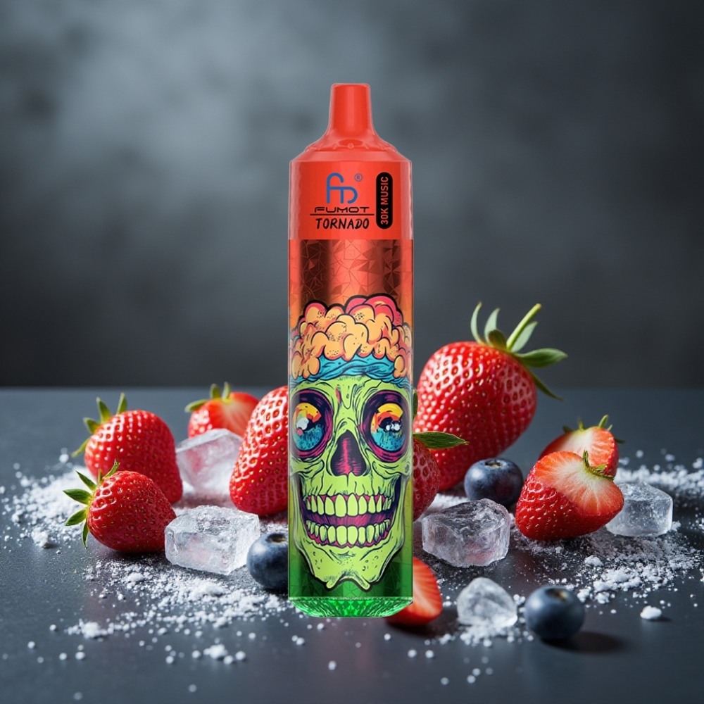 Fumot RandM Tornado 30000 Puffs 30mL 5% Morango Berry Ice LED 600mAh Fumot RandM Tornado 30000 Puffs 30mL 5% Morango Berry Ice LED 600mAh