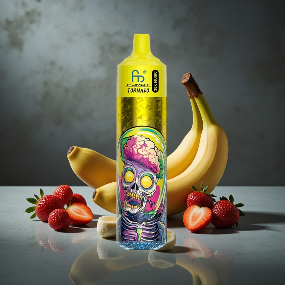 Fumot RandM Tornado 30000 Puffs 30mL Banana Morango 5% 600mAh LED Fumot RandM Tornado 30000 Puffs 30mL Banana Morango 5% 600mAh LED