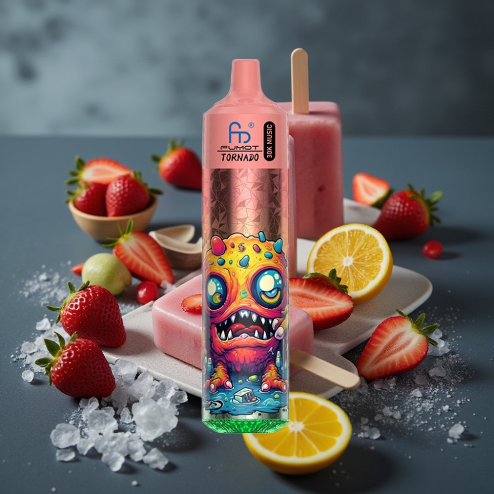 Fumot RandM Tornado 30000 Puffs 30mL Picolé Bateria Recarregável LED 1.0 Ohm