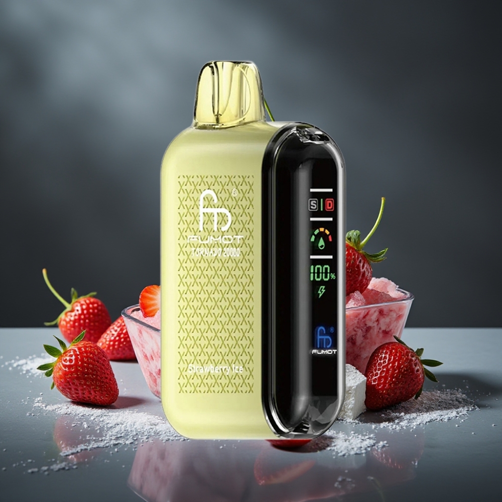 Fumot Tornado 20000 Puffs Dual Mesh 20ml 850mAh Smart Display Morango Gelo Fumot Tornado 20000 Puffs Dual Mesh 20ml 850mAh Smart Display Morango Gelo