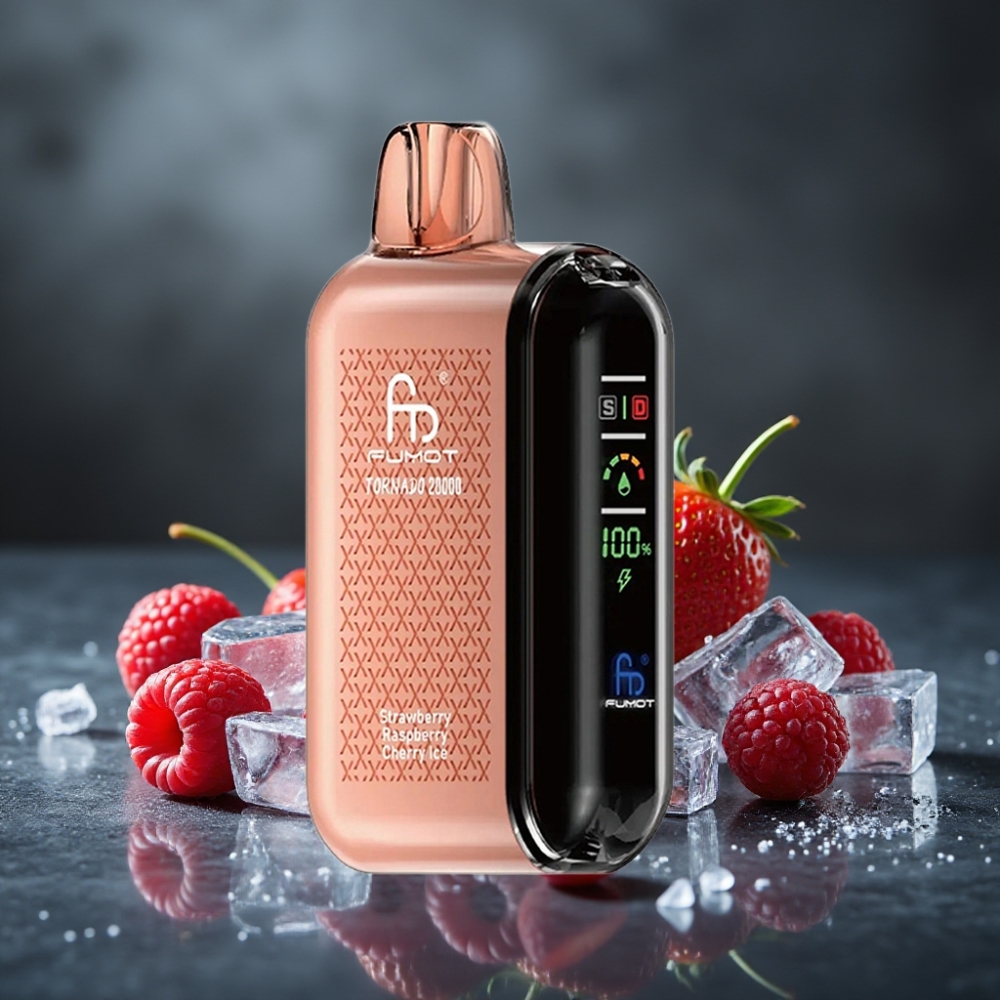Fumot Tornado 20000 Puffs Dual Mesh 20ml Morango Framboesa Cereja Gelo Fumot Tornado 20000 Puffs Dual Mesh 20ml Morango Framboesa Cereja Gelo
