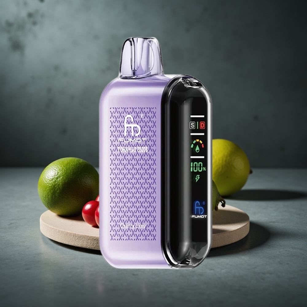 Fumot Tornado 20000 Puffs Dual Mesh Coil 20ml Bateria Recarregável Cereja Lima Fumot Tornado 20000 Puffs Dual Mesh Coil 20ml Bateria Recarregável Cereja Lima