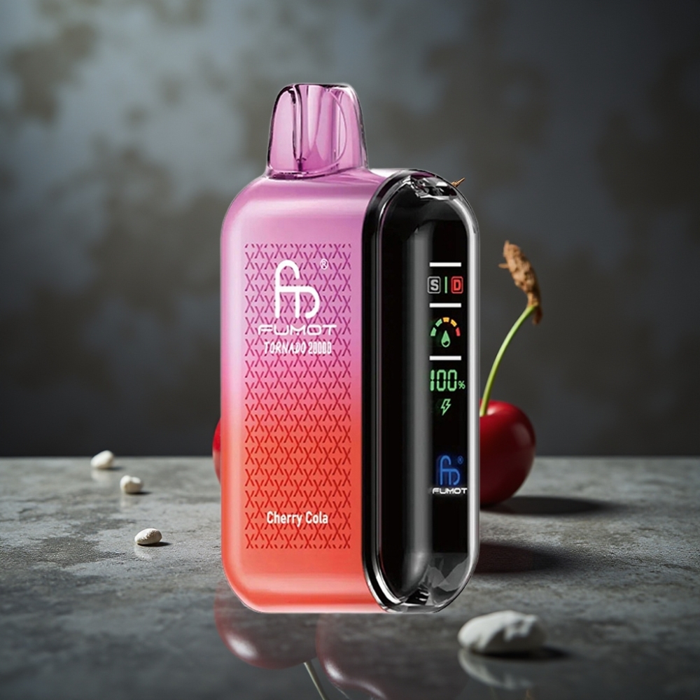 Fumot Tornado 20000 Puffs Dual Mesh Coil 20ml Bateria Recarregável Display Inteligente Cereja-Cola Fumot Tornado 20000 Puffs Dual Mesh Coil 20ml Bateria Recarregável Display Inteligente Cereja-Cola
