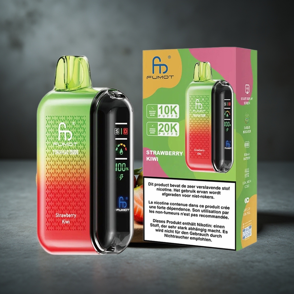 Fumot Tornado 20000 Puffs Dual Mesh Coil 20ml Morango Kiwi