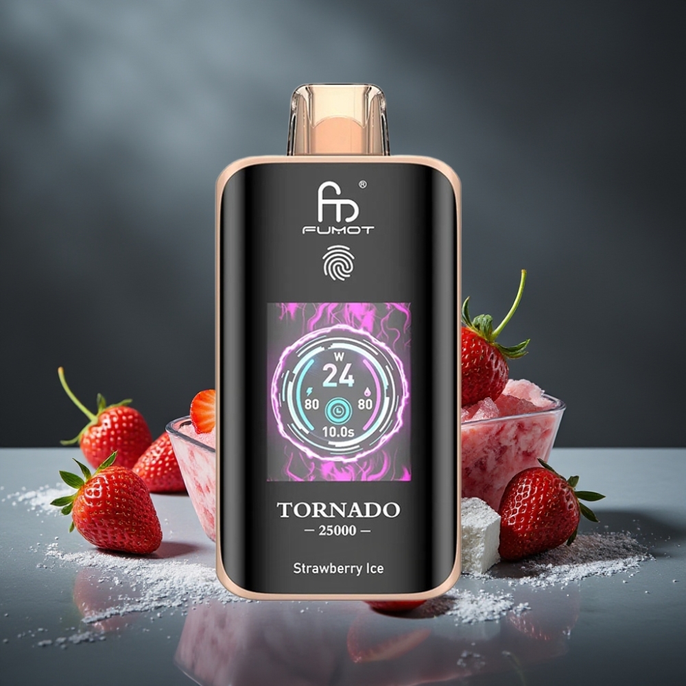 Fumot Tornado 25000 Puffs HD Screen 700mAh Morango Gelo Fumot Tornado 25000 Puffs HD Screen 700mAh Morango Gelo
