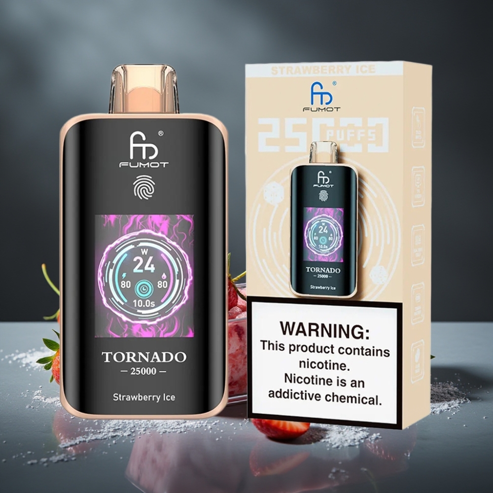 Fumot Tornado 25000 Puffs HD Screen 700mAh Morango Gelo