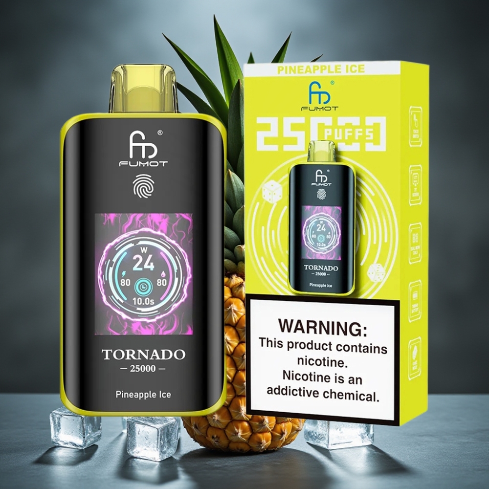 Fumot Tornado 25000 Puffs HD Screen 700mAh Recarregável 20ml Abacaxi Gelo