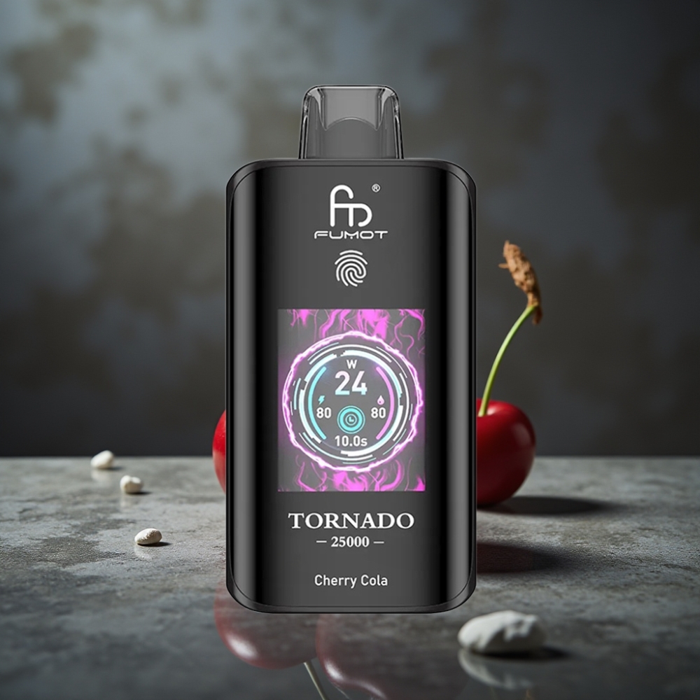 Fumot Tornado 25000 Puffs HD Screen 700mAh Recarregável Cherry Cola Fumot Tornado 25000 Puffs HD Screen 700mAh Recarregável Cherry Cola