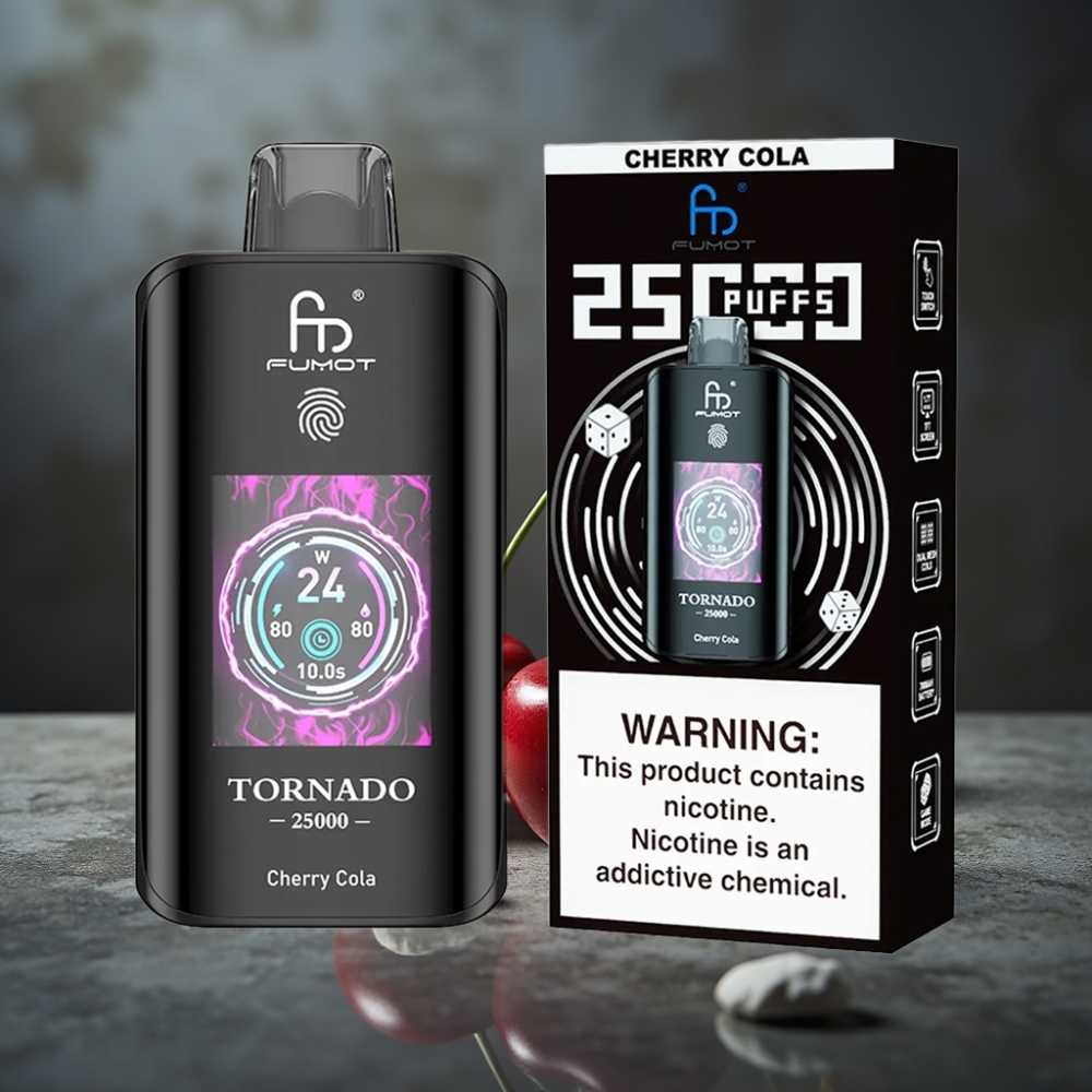 Fumot Tornado 25000 Puffs HD Screen 700mAh Recarregável Cherry Cola