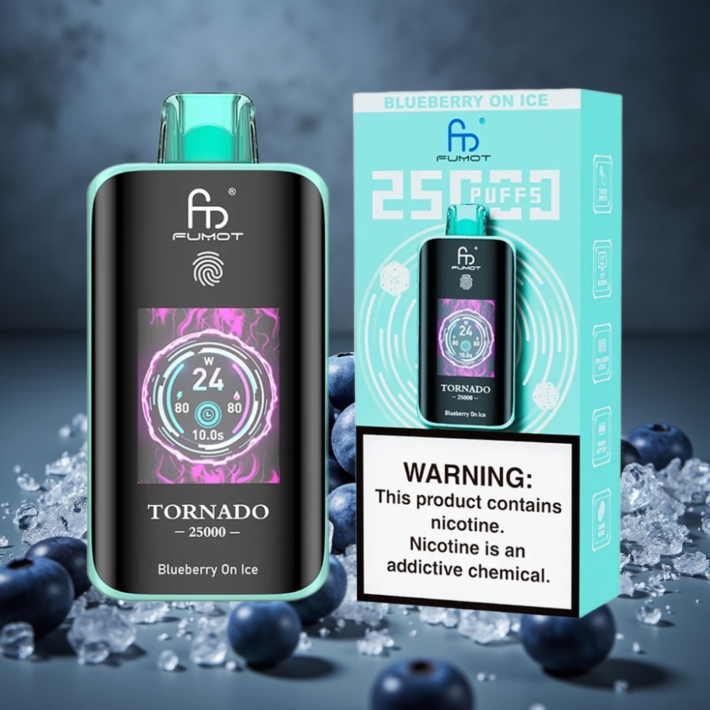 Fumot Tornado 25000 Puffs HD Screen 700mAh Recarregável Mirtilo Gelado