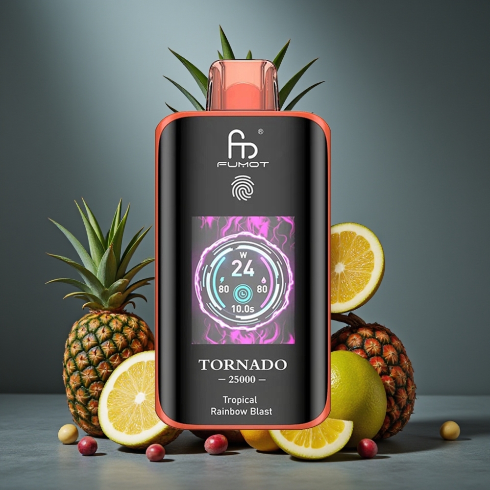 Fumot Tornado 25000 Puffs HD Screen 700mAh Recarregável Rainbow Tropical Fumot Tornado 25000 Puffs HD Screen 700mAh Recarregável Rainbow Tropical