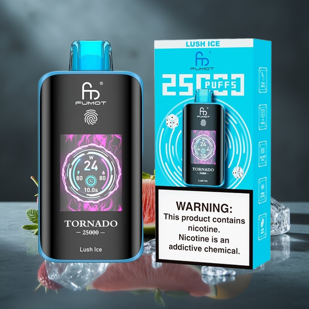 Fumot Tornado 25000 Puffs Recarregável Bateria 700mAh Tipo-C Gelo Refrescante