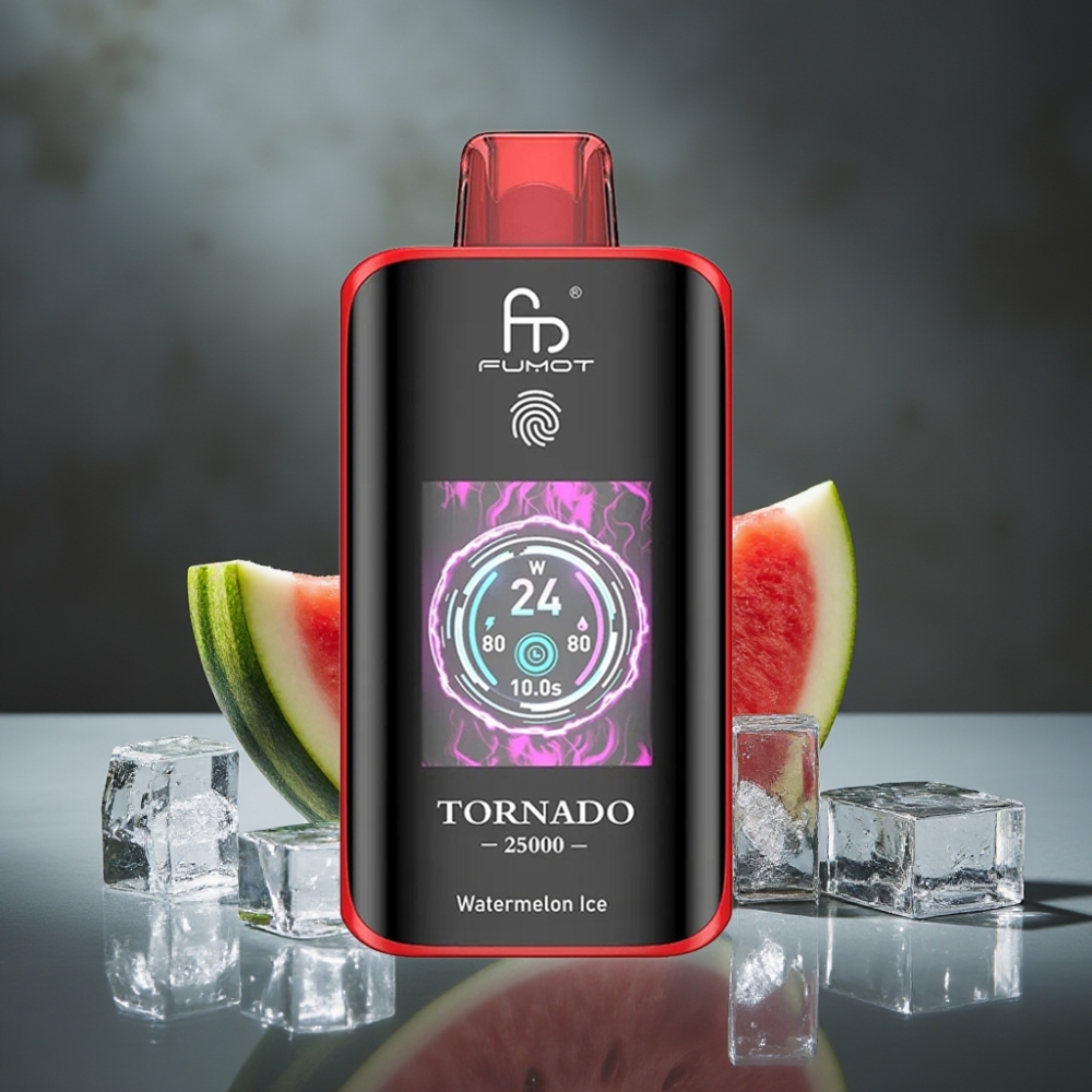 Fumot Tornado 25000 Puffs Recarregável Bateria 700mAh Tipo-C Sabor Melancia Gelo Fumot Tornado 25000 Puffs Recarregável Bateria 700mAh Tipo-C Sabor Melancia Gelo