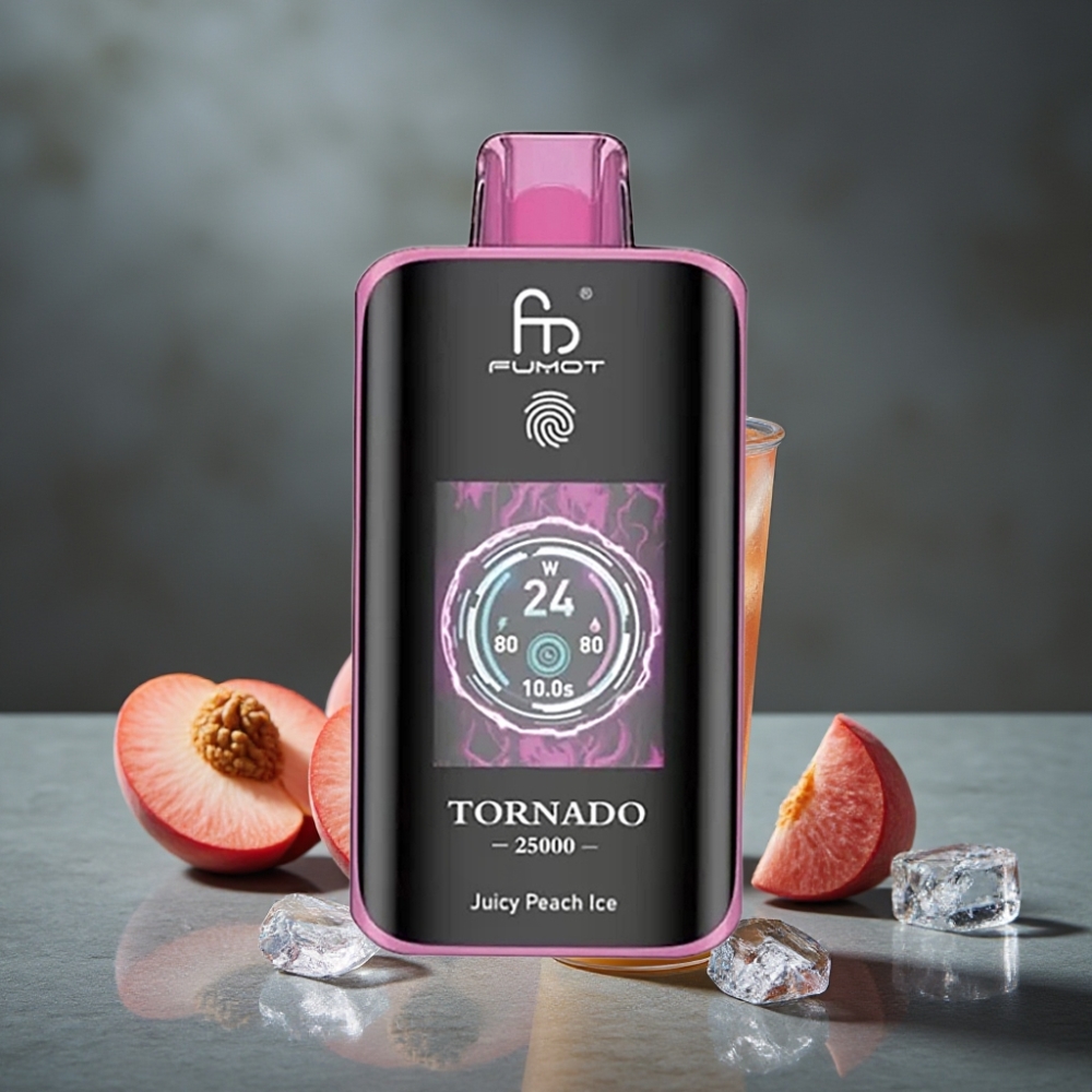 Fumot Tornado 25000 Puffs Tela HD Bateria 700mAh Recarregável Pêssego Gelado Fumot Tornado 25000 Puffs Tela HD Bateria 700mAh Recarregável Pêssego Gelado