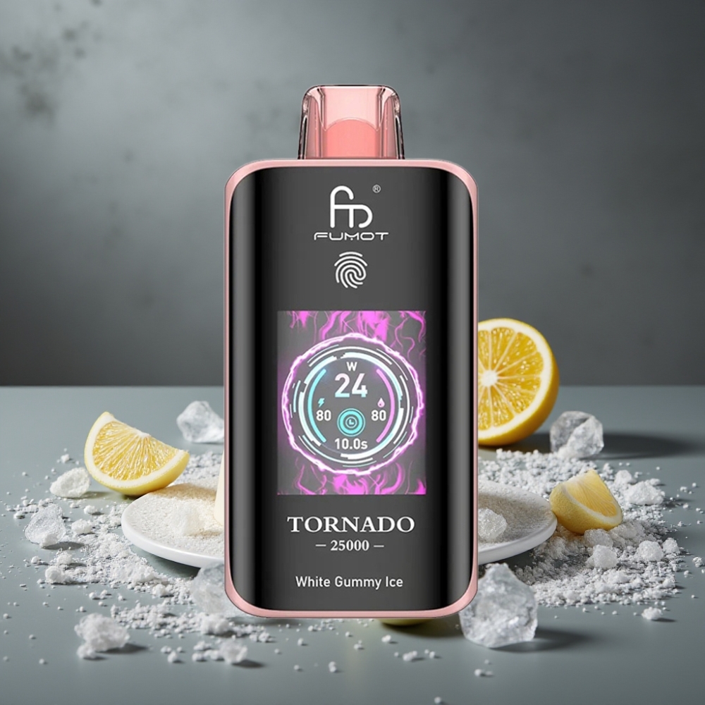 Fumot Tornado 25000 Puffs Tela HD Bateria 700mAh Recarregável Sabor White Gummy Ice Fumot Tornado 25000 Puffs Tela HD Bateria 700mAh Recarregável Sabor White Gummy Ice