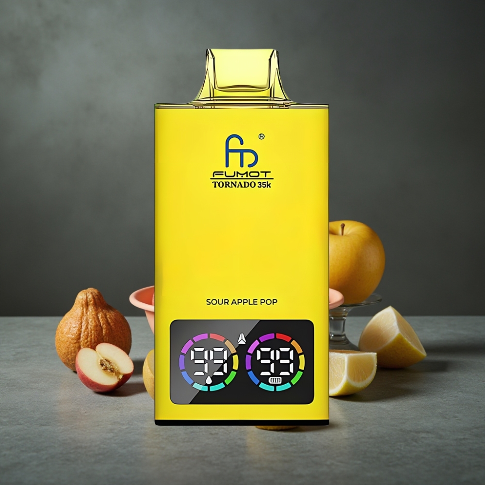 Fumot Tornado 35K Disposable Vape 35000 Puffs Maçã Verde Ácida Dual Mesh Coil RGB USB-C Fumot Tornado 35K Disposable Vape 35000 Puffs Maçã Verde Ácida Dual Mesh Coil RGB USB-C