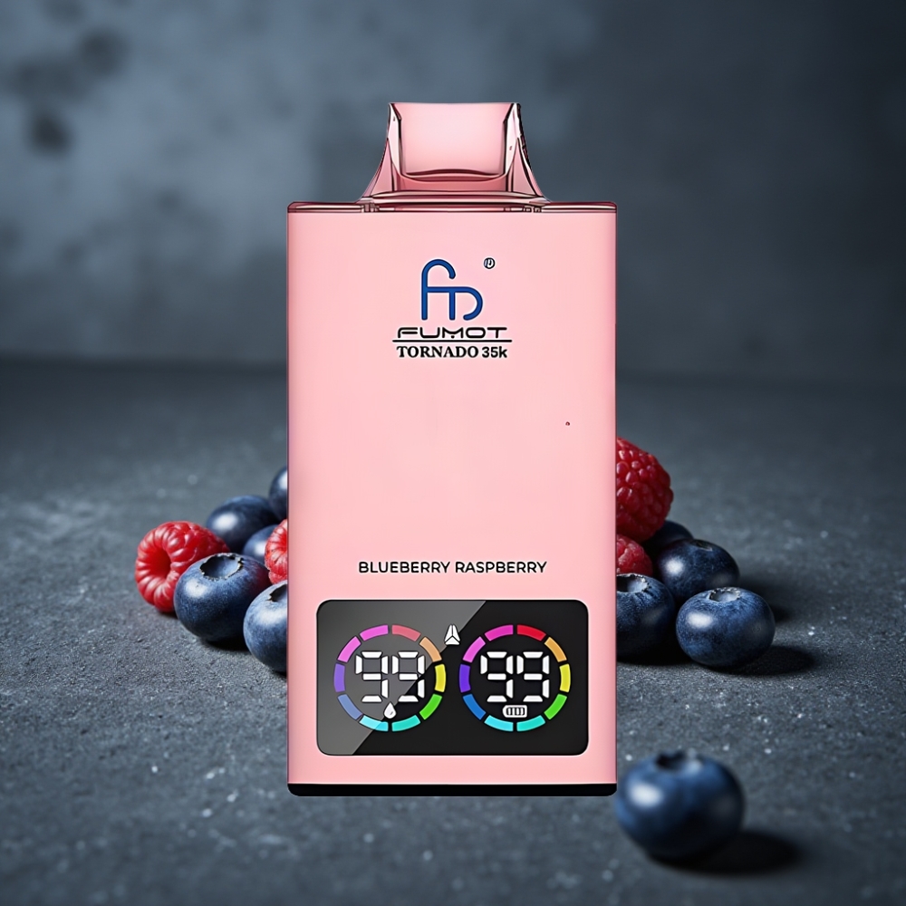 Fumot Tornado 35K Disposable Vape 35000 Puffs USB-C RGB Lights Mirtilo Framboesa Fumot Tornado 35K Disposable Vape 35000 Puffs USB-C RGB Lights Mirtilo Framboesa