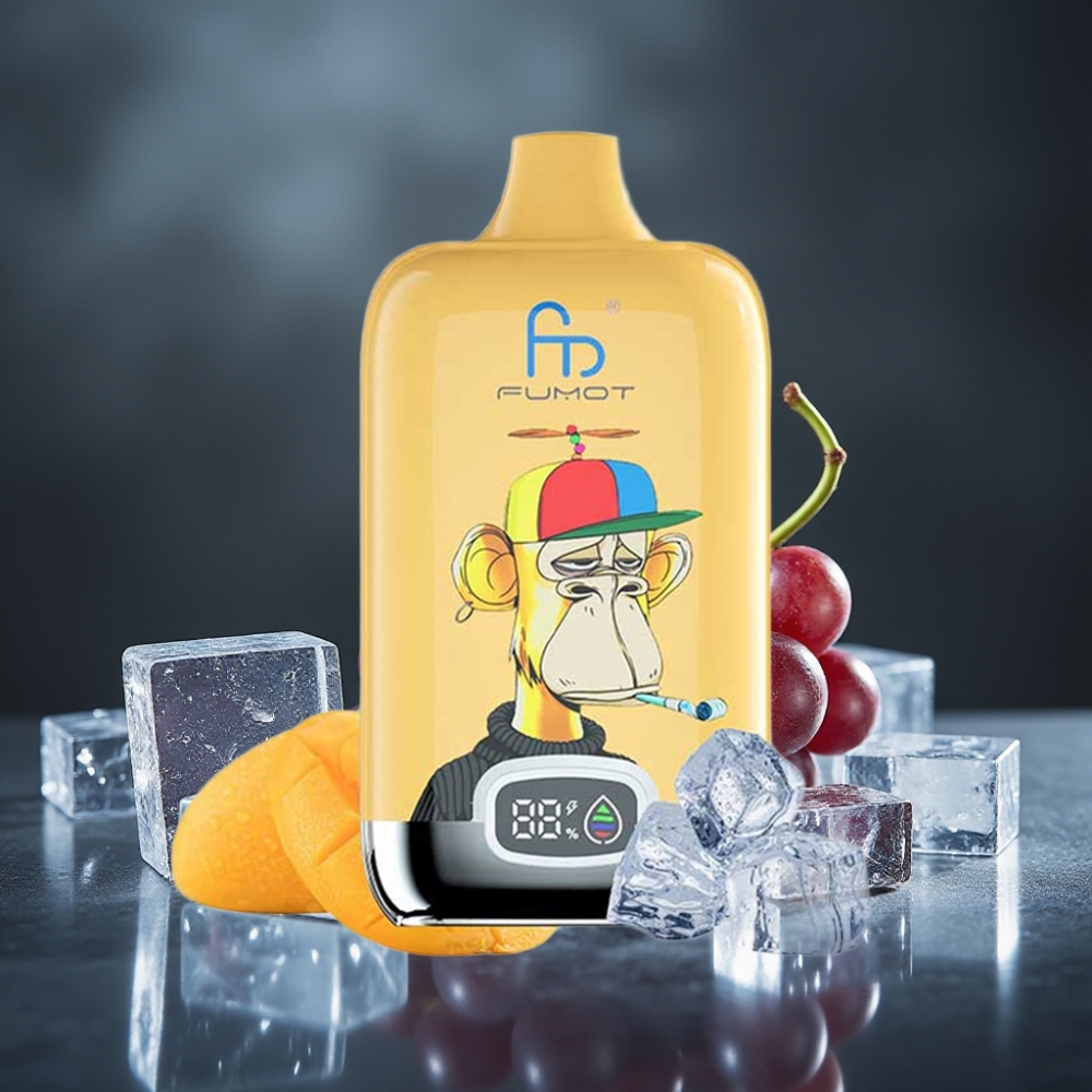 Fumot Tornado Digital Box 12000 Puffs Disposable Vape Uva Gelo com Bateria Recarregável 550mAh e Tipo-C Fumot Tornado Digital Box 12000 Puffs Disposable Vape Uva Gelo com Bateria Recarregável 550mAh e Tipo-C