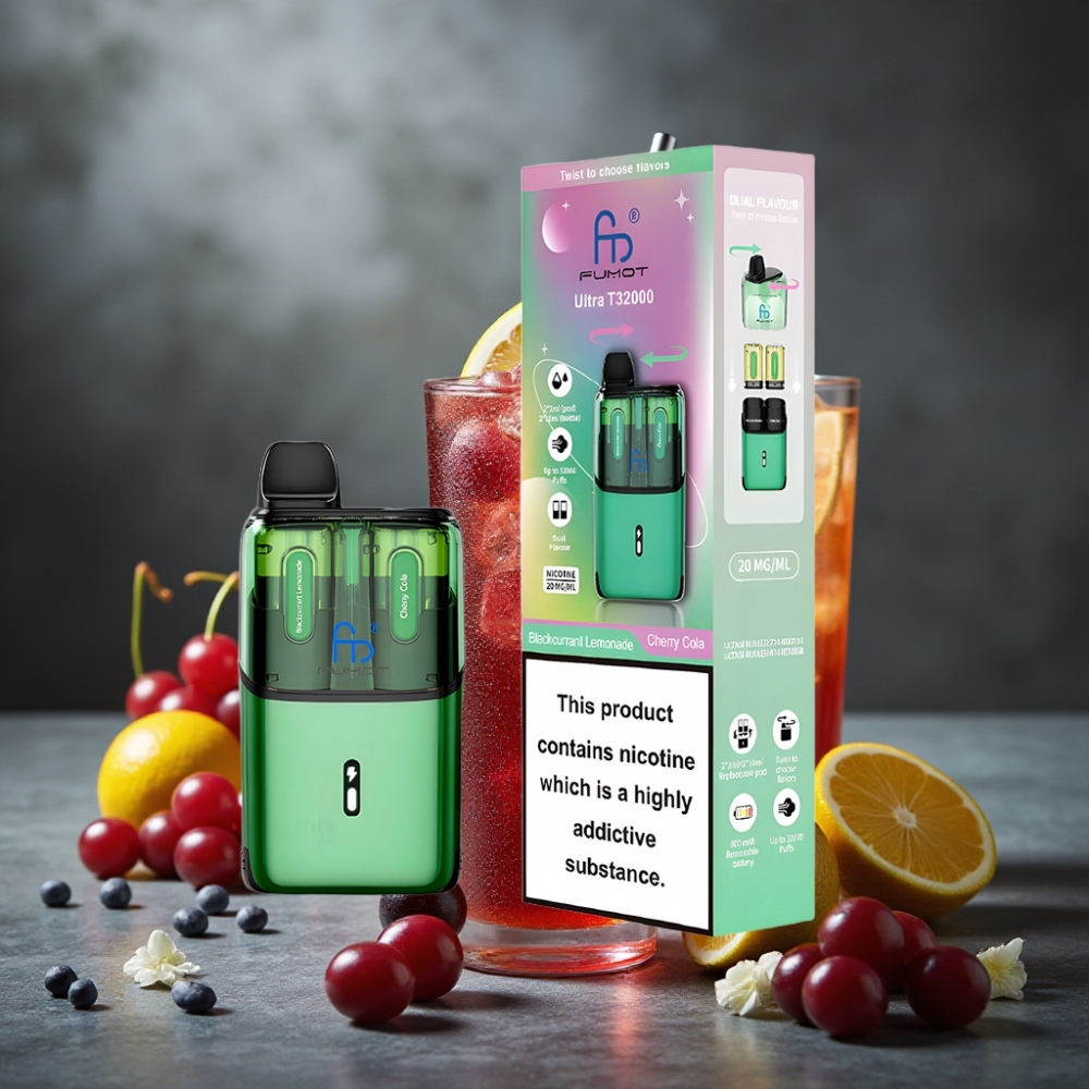 Fumot Ultra T32000 32000 Puffs 800mAh 24ml Tipo-C Groselha Limonada - Cereja Cola