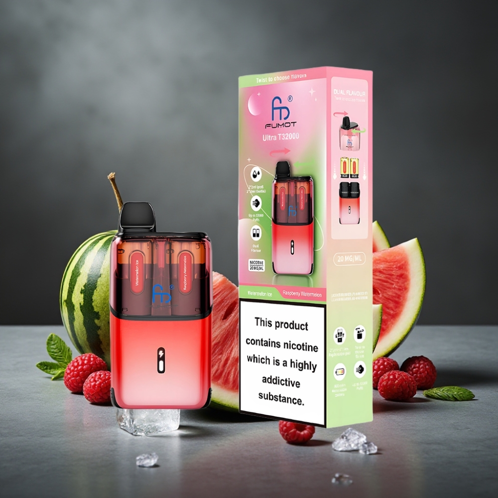 Fumot Ultra T32000 32000 Puffs 800mAh Tipo-C Melancia Gelada - Framboesa Melancia Mesh