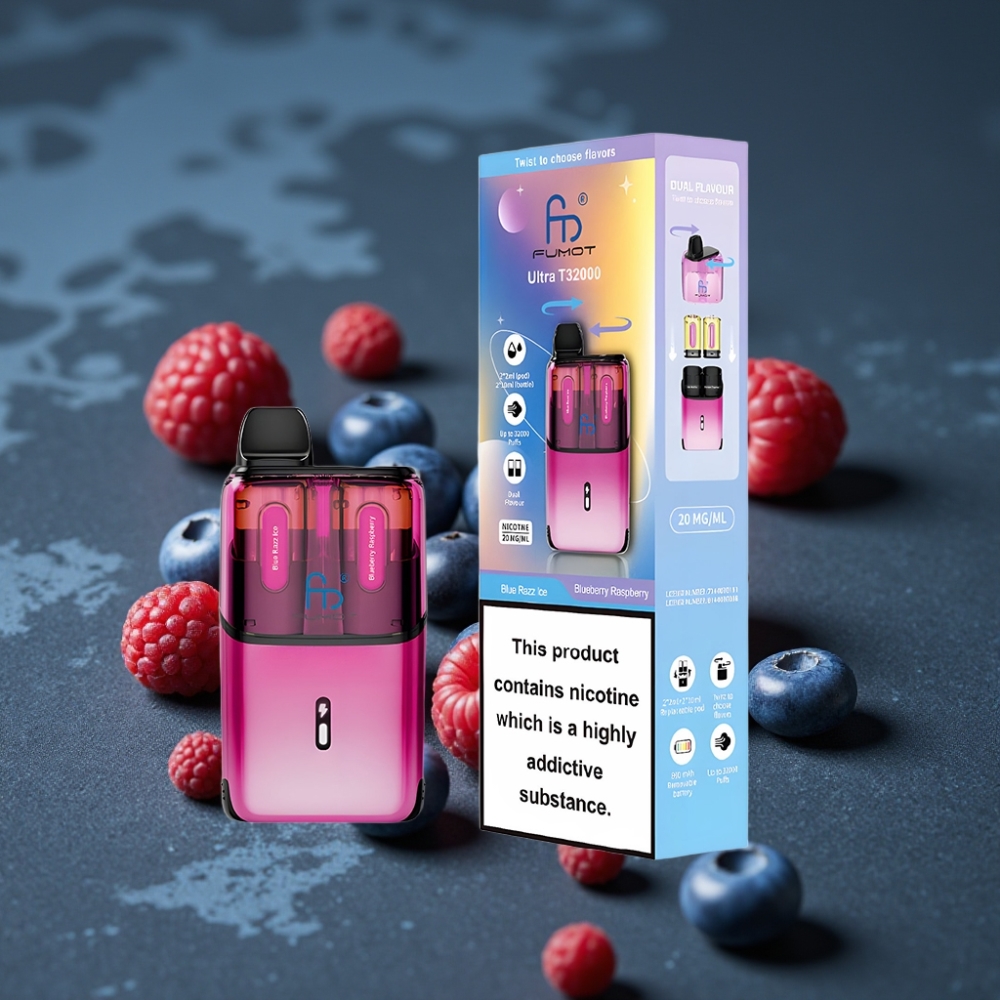 Fumot Ultra T32000 Disposable Vape 32000 Puffs 800mAh 24ml Blue Razz Ice - Mirtilo Framboesa