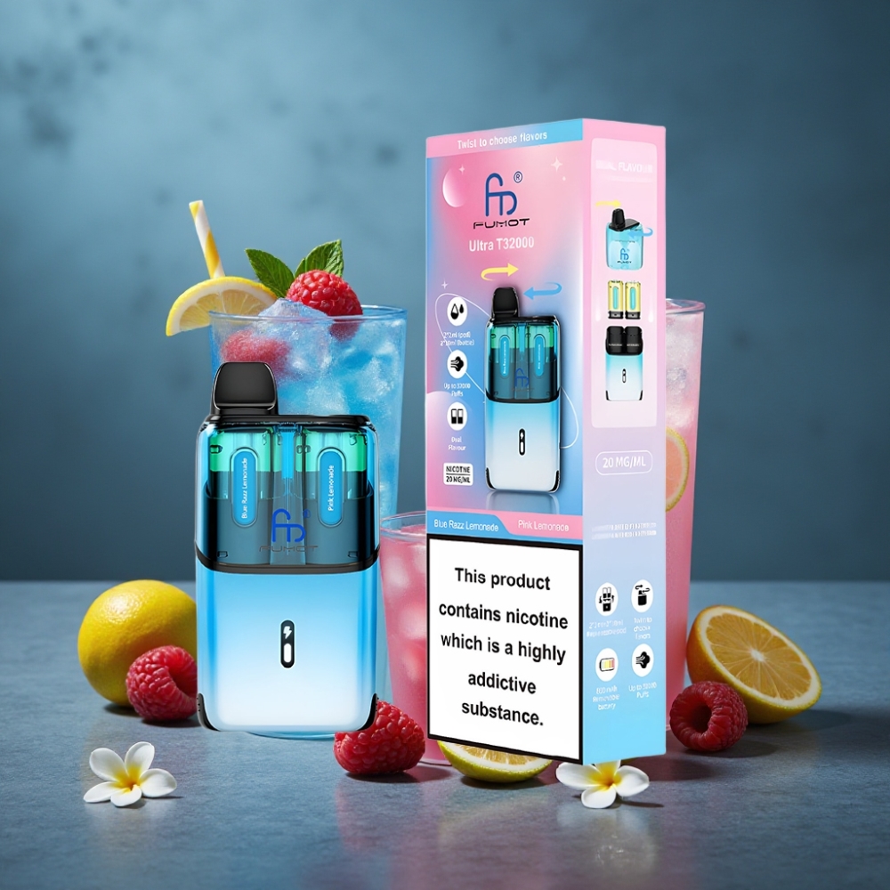 Fumot Ultra T32000 Disposable Vape 32000 puffs Blue Razz Lemonade - Limonada Rosa 24ml 800mAh Type-C Mesh Coil
