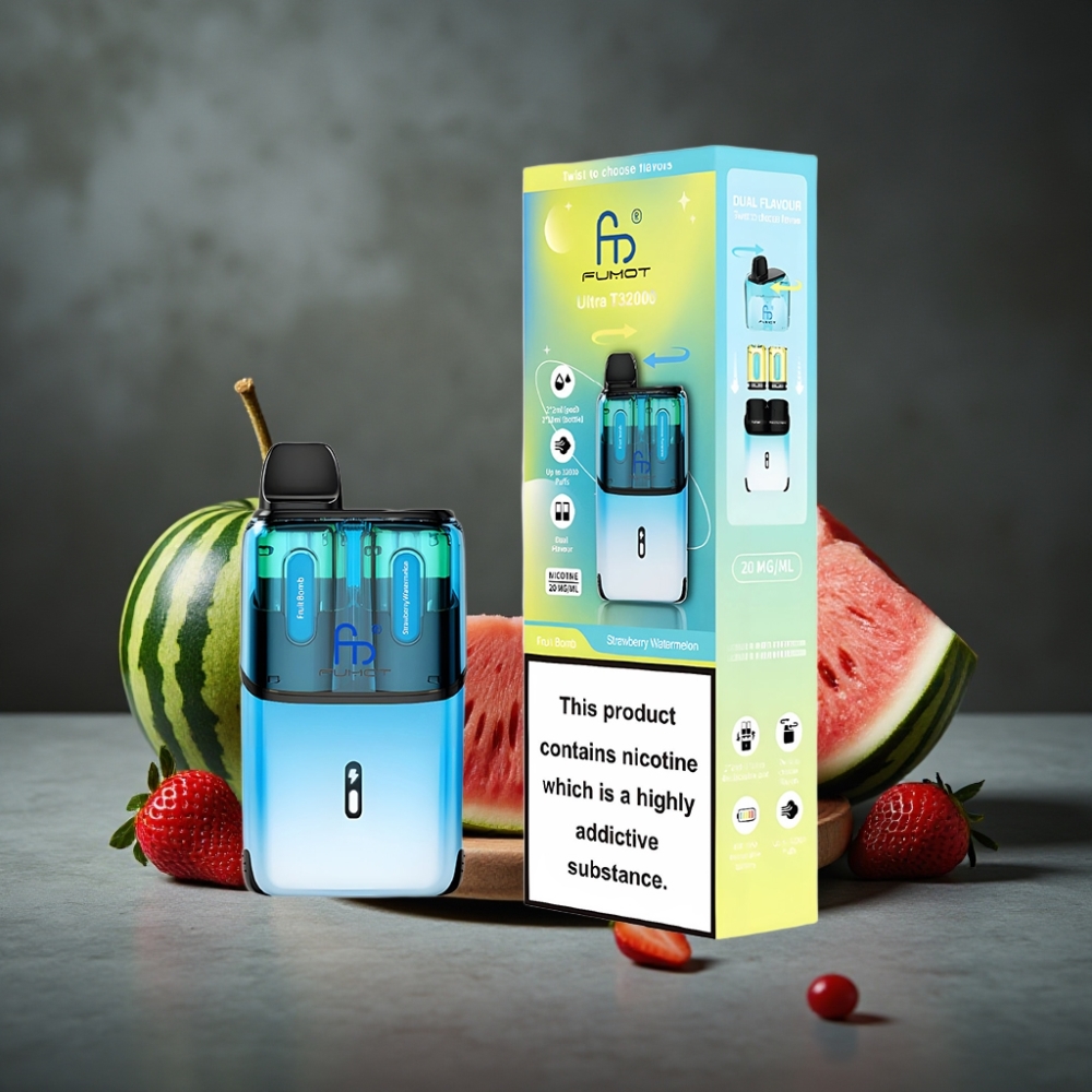 Fumot Ultra T32000 Dispositivo Descartável 32000 Puffs 24ml Fruta Explosiva - Morango Melancia Tipo-C Mesh