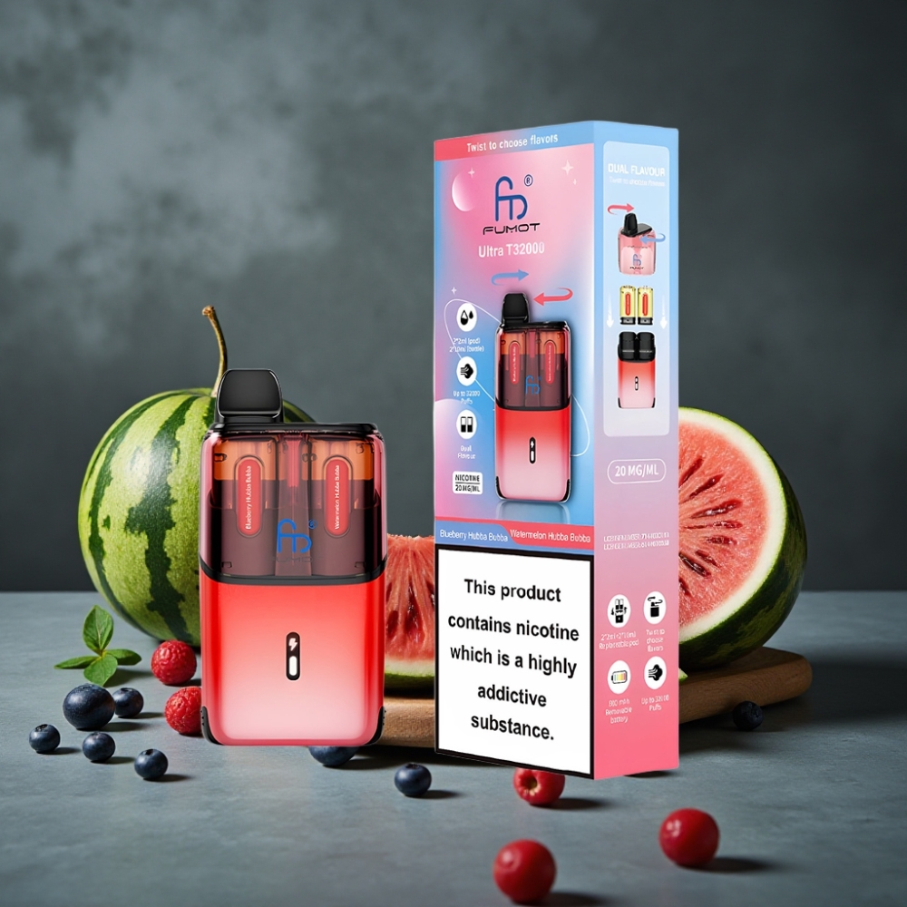 Fumot Ultra T32000 Dispositivo Descartável 32000 Puffs 24ml Sabor Mirtilo Hubba Bubba - Melancia Hubba Bubba