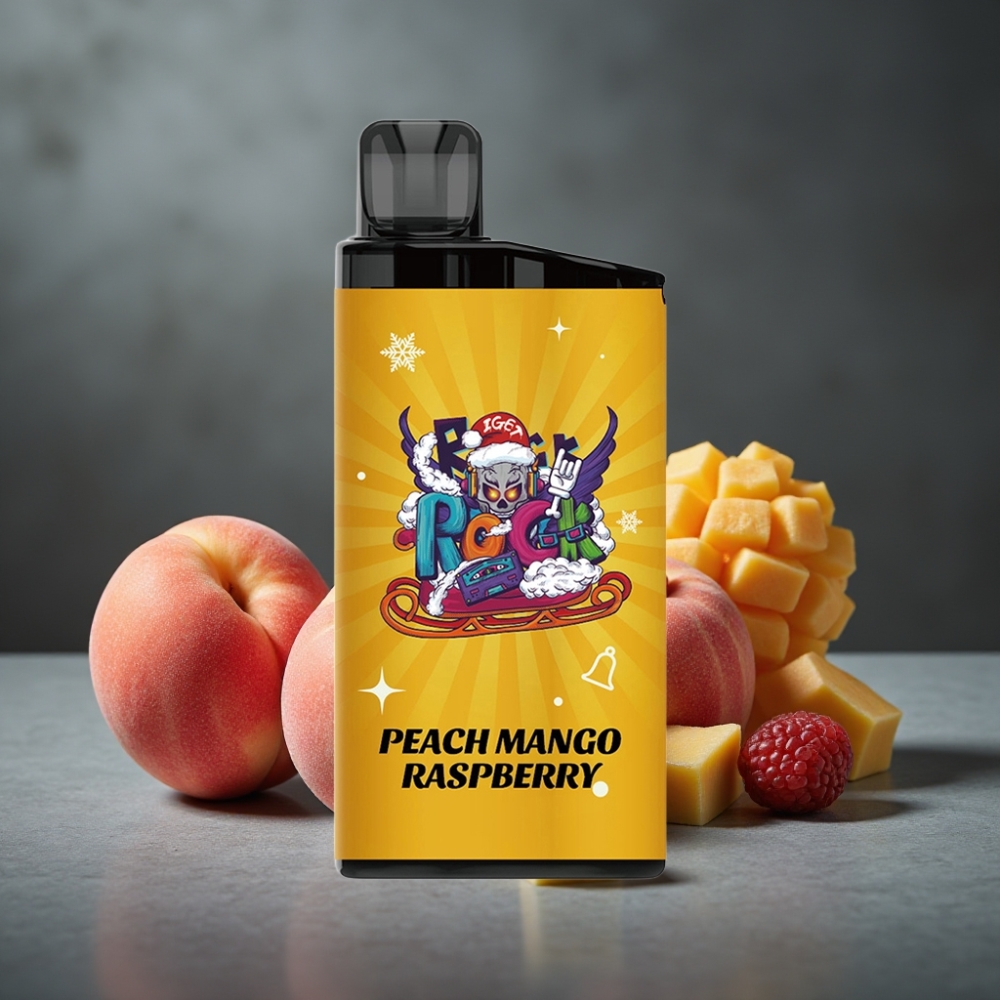 IGET Bar 3500 Puffs Dispositivo Descartável Pêssego Manga Framboesa 1400 mAh 1.2 Ohm Mesh