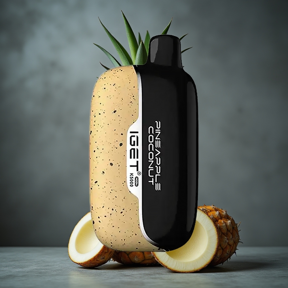 IGET Moon K5000 Puffs Disposable Vape Abacaxi Coco 81.5g 1.35 Ohm Mesh 49.5x25.3x99.4mm IGET Moon K5000 Puffs Disposable Vape Abacaxi Coco 81.5g 1.35 Ohm Mesh 49.5x25.3x99.4mm