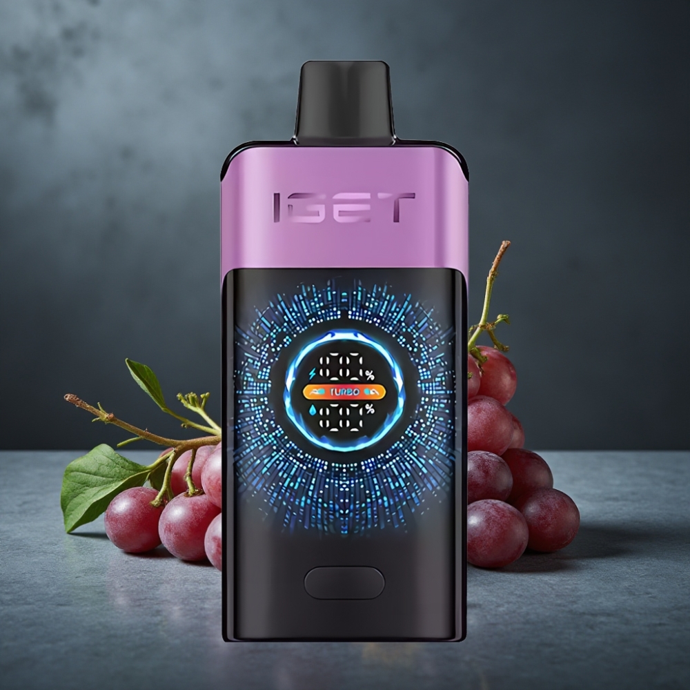 IGET ONE 12000 Puffs Disposable Vape Chupa Chups Uva Tela Colorida Curva Grande Bateria 2700 mAh IGET ONE 12000 Puffs Disposable Vape Chupa Chups Uva Tela Colorida Curva Grande Bateria 2700 mAh