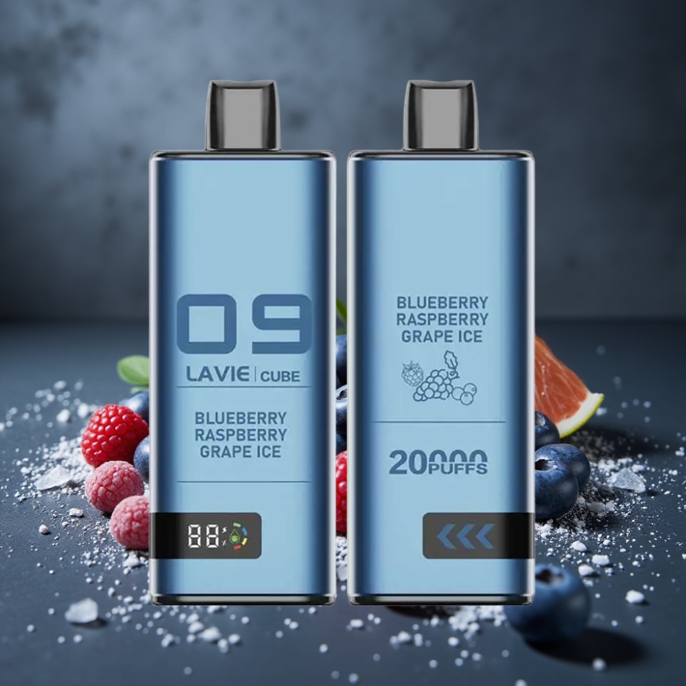 Lavie Cube 20000 Puffs 28ML 5% Nic Sal Mirtilo Framboesa Uva Gelo Lavie Cube 20000 Puffs 28ML 5% Nic Sal Mirtilo Framboesa Uva Gelo