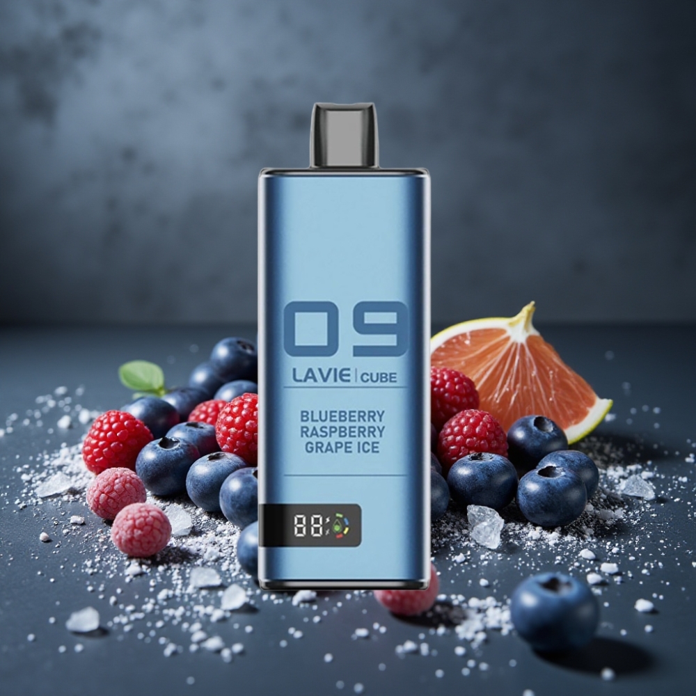 Lavie Cube 20000 Puffs 28ML 5% Nic Sal Mirtilo Framboesa Uva Gelo
