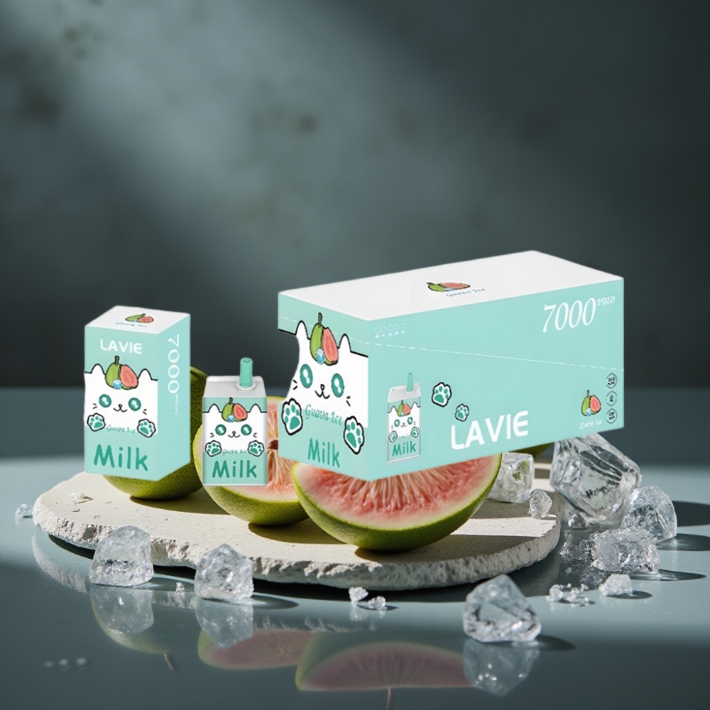 LAVIE Milk 7000 Puffs 16ML Goiaba Gelo Tipo C Recarregável